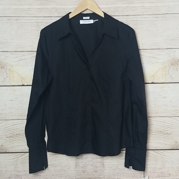 Calvin Klein Tops - Calvin Klein Black Easy Care Button Down Shirt